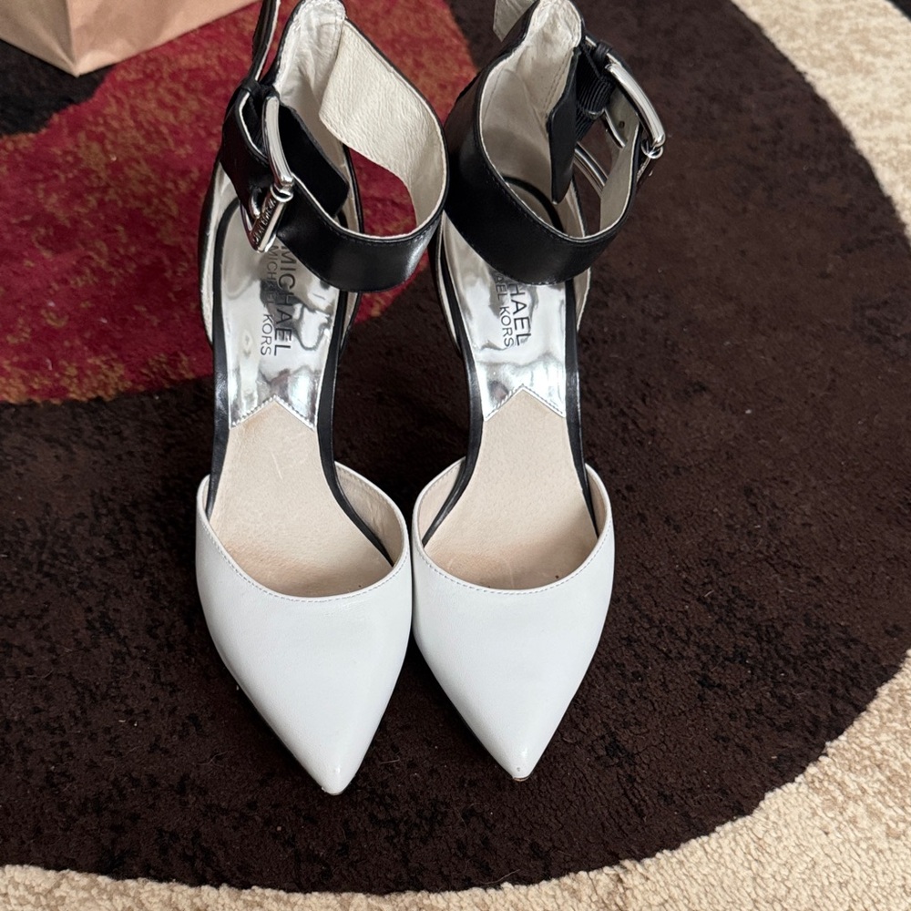 Michael Kors Black and White Strappy Heels